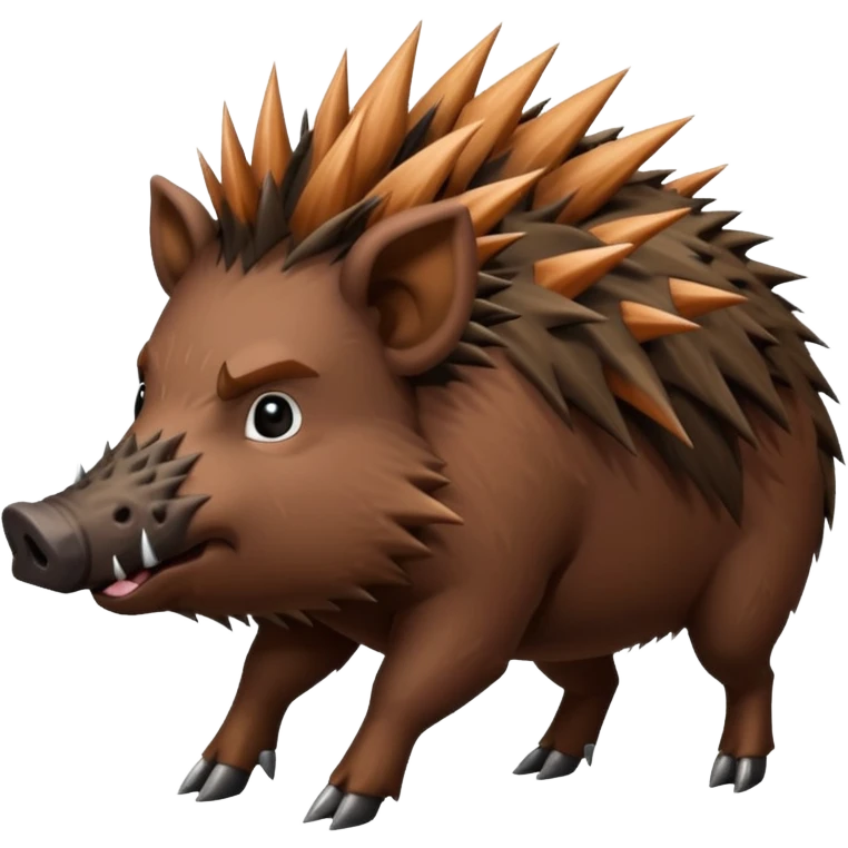 wild boar, punk hair, full body emoji