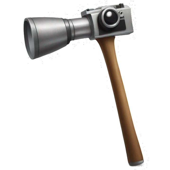 The camera has a hammer on it emoji