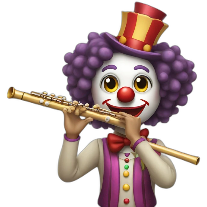clown playing flute emoji