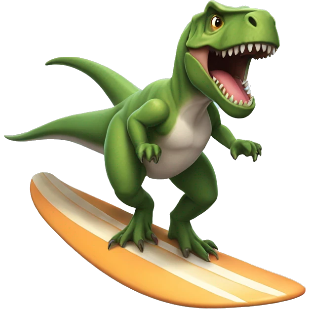 Trex Surfing Surfing durin gesture emoji