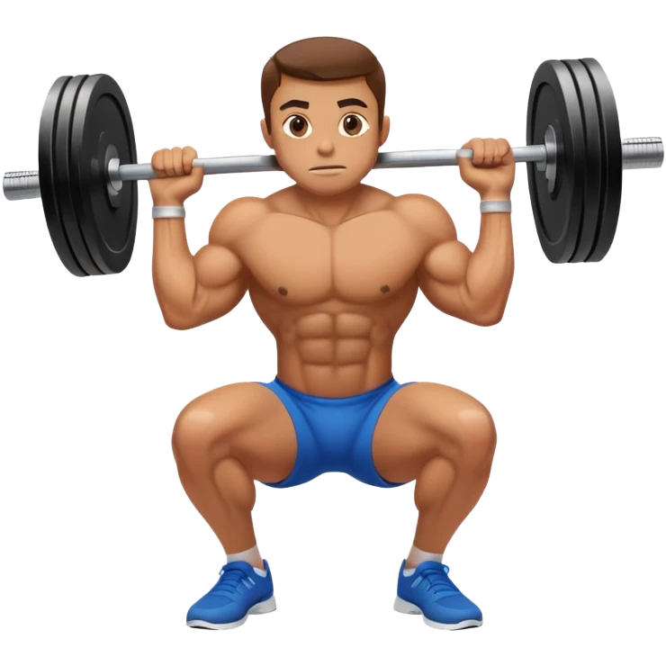 A person doing a barbell squat emoji