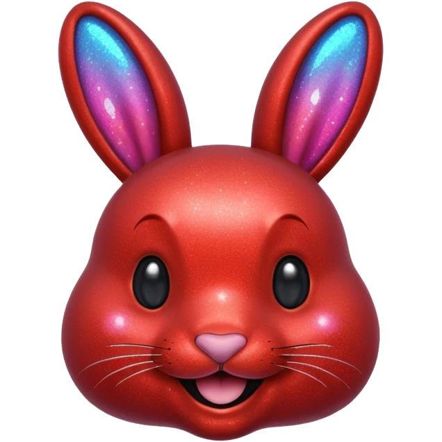 red glitter rabbit Happy  emoji