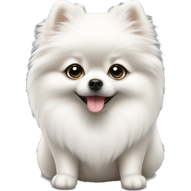 small cute white pomeranian emoji