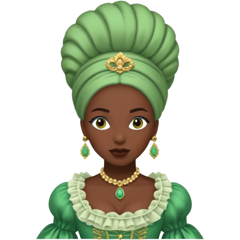 marie Antoinette green fashion dark skinned woman emoji
