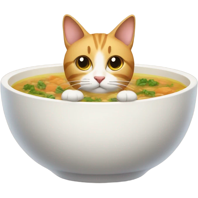 Cat in a bowl of soup emoji