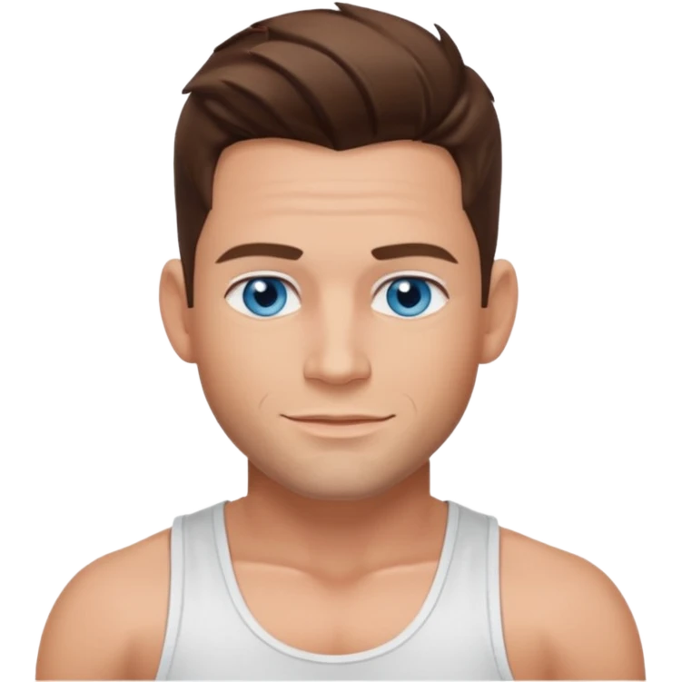 Jeff Timmons blue eyes, brown hair, white tank top emoji