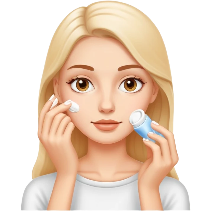 White girl applying face cream  emoji