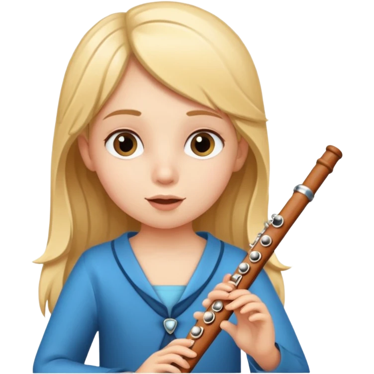 girl kid plays flute emoji