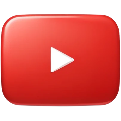 YouTube logo with play button in the center, red rounded rectangle with white play button emoji