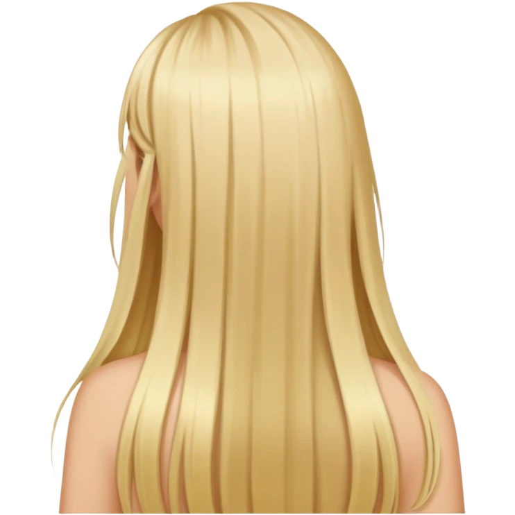 Blond girl back of head long hair emoji