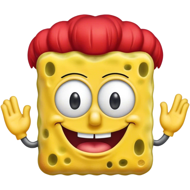 Sponge bob with a red and black wig emoji