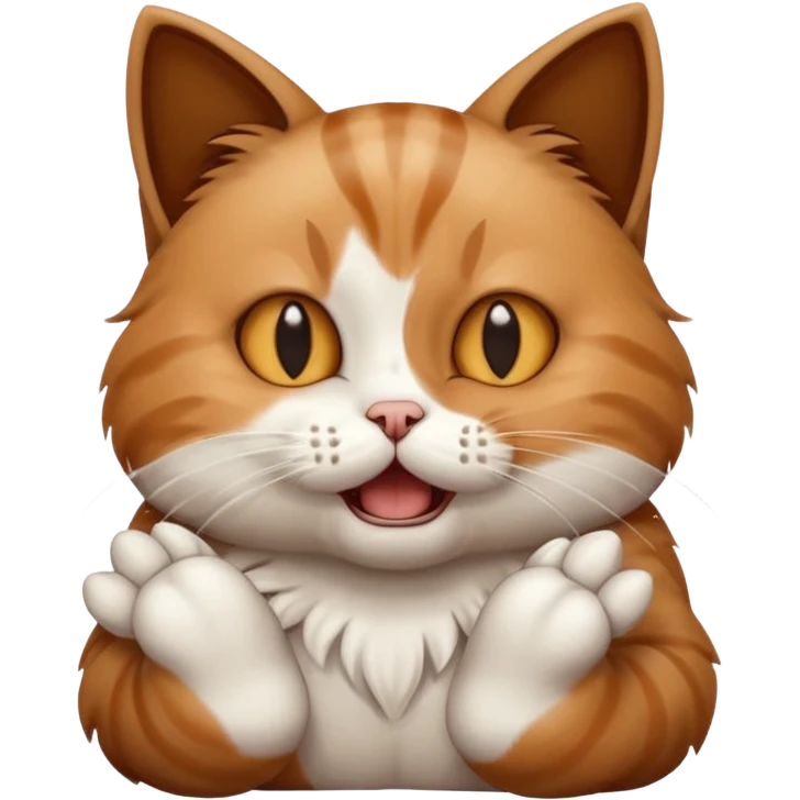 Cat choking itself with its own paws emoji