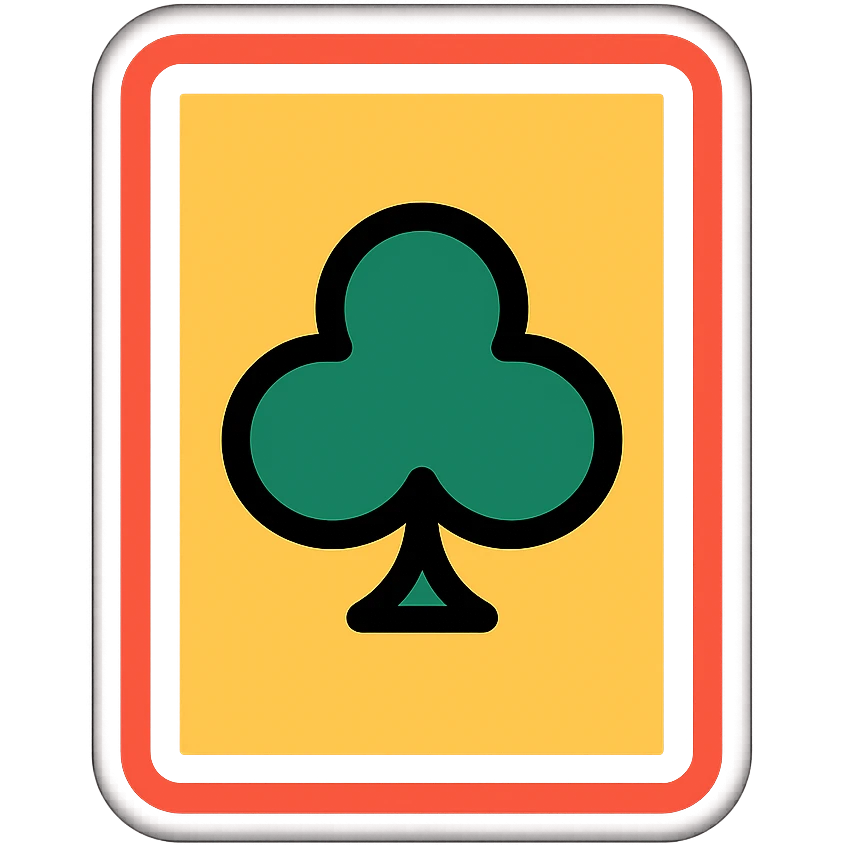 A playing card with a club symbol emoji
