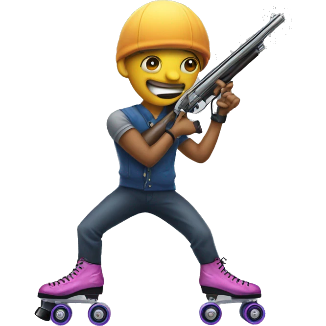 Shotgun on roller skates  emoji