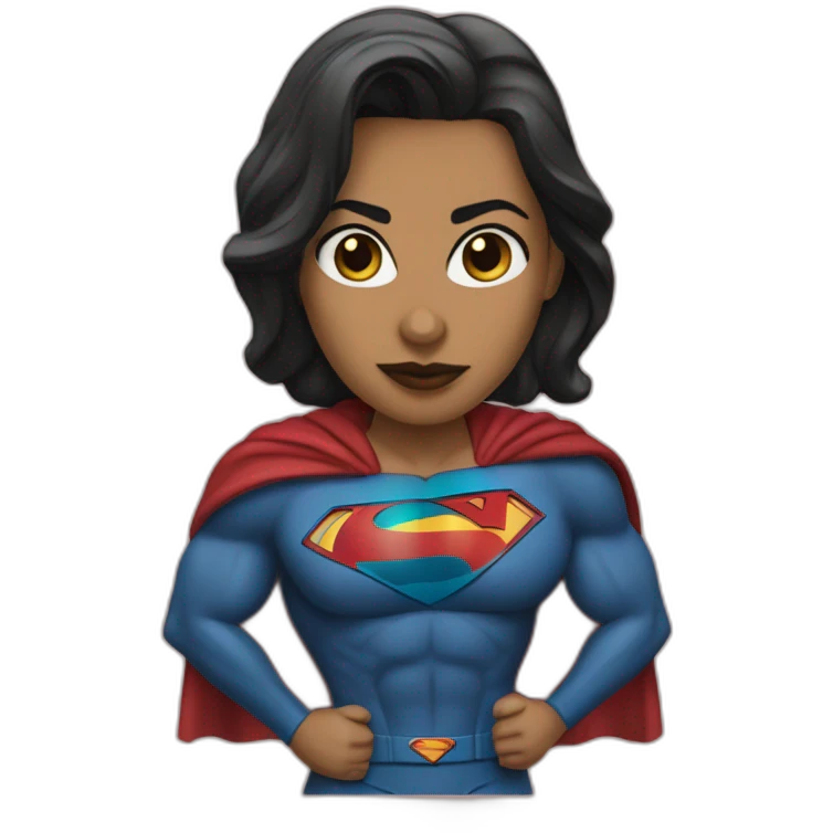 Chola saludando con capa de Superman emoji