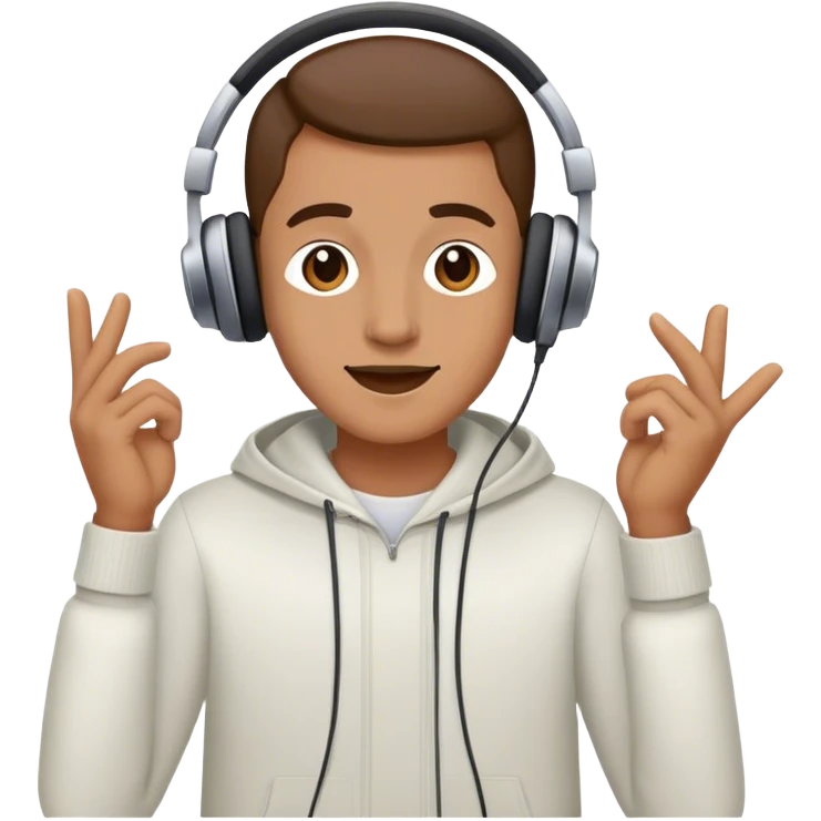  He listens to songs while enjoying himself emoji