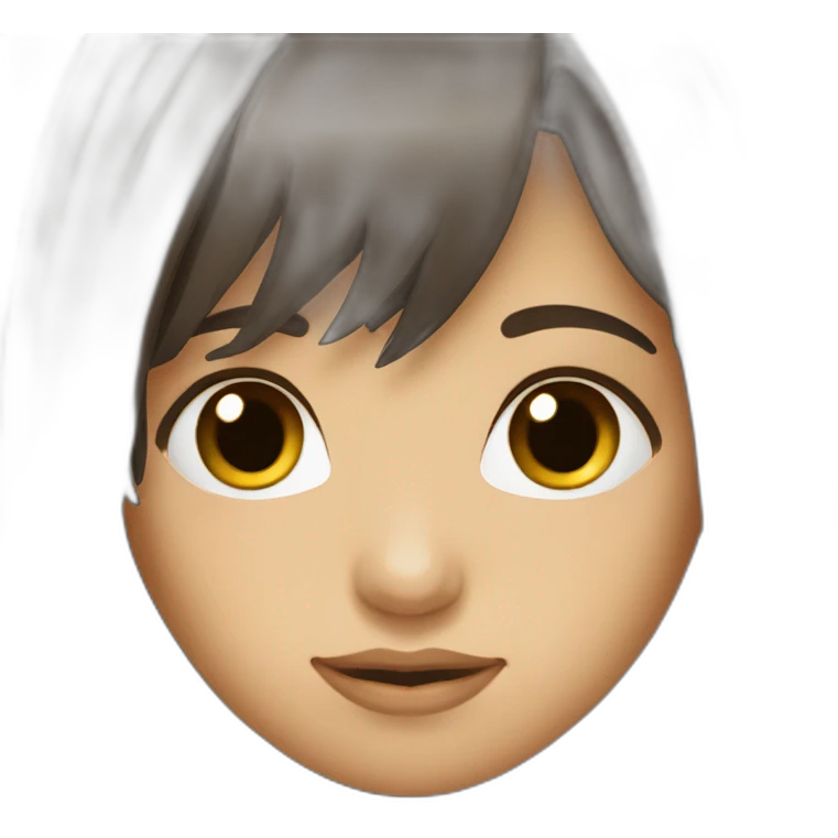 dark-brown-long-hair-fringe-girl-with-black -eyes Download emoji emoji