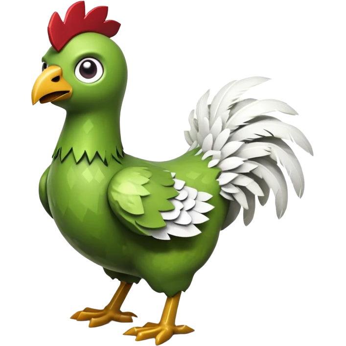 baby Minecraft zombie riding a Minecraft chicken emoji