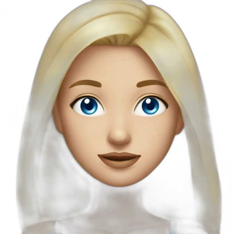 Blonde girl in bikini blue eyes emoji