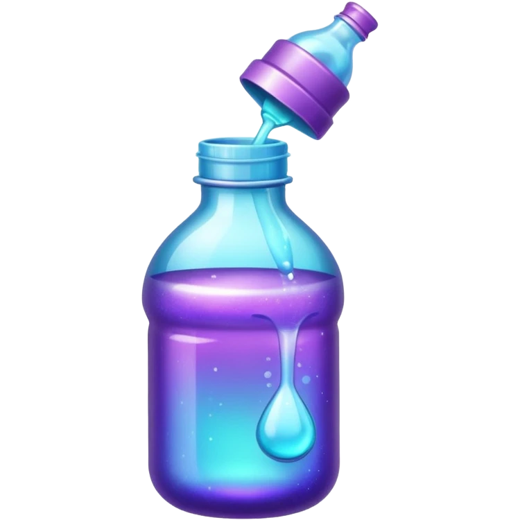 glitter purple and cian feeding bottle emoji
