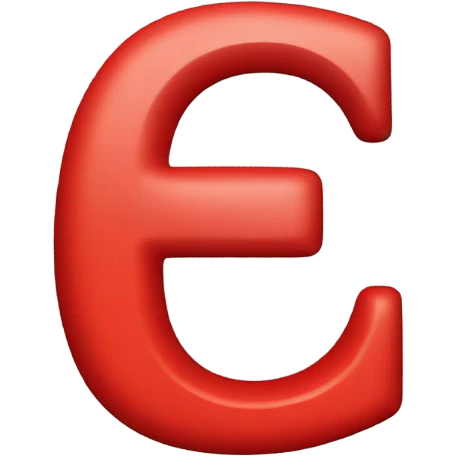 An E colored Red emoji