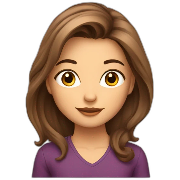 lola cheuveux brun long lise emoji