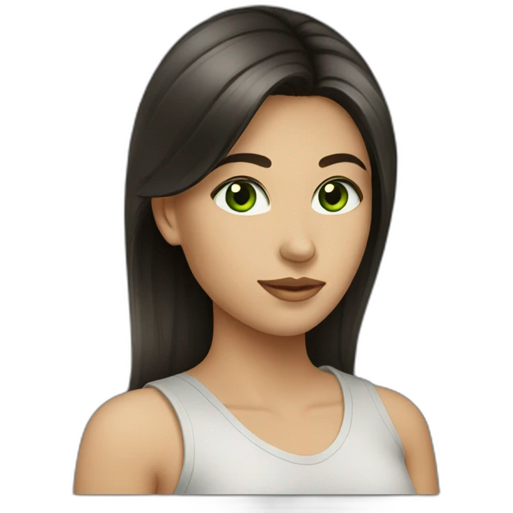 young-woman-with-dark-straight-hair-and-green-eyes emoji