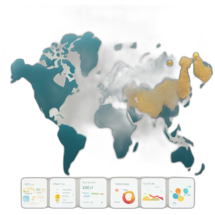 AI dashboard with world map emoji