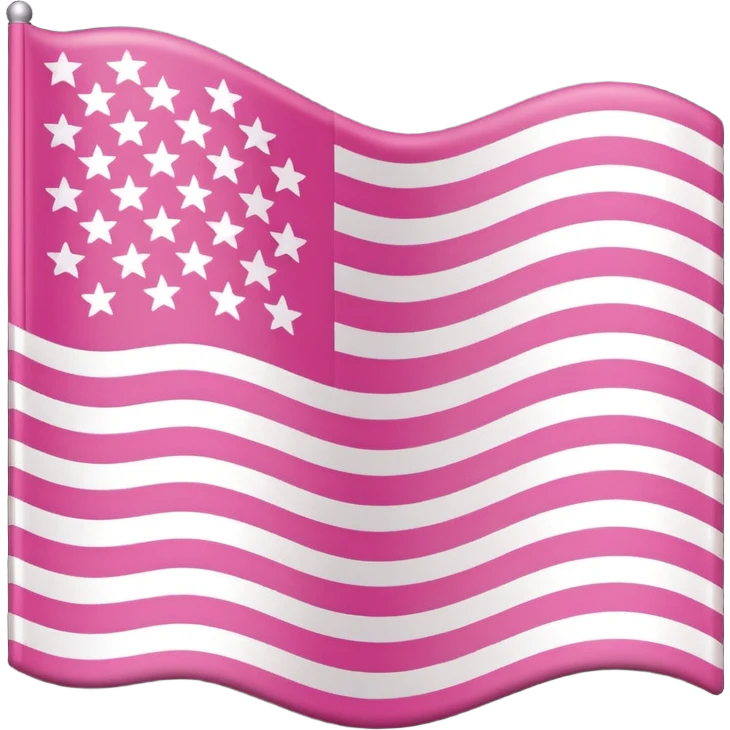 pink american flag without flagpole, pink and white stripes and dark pink background with white stars emoji