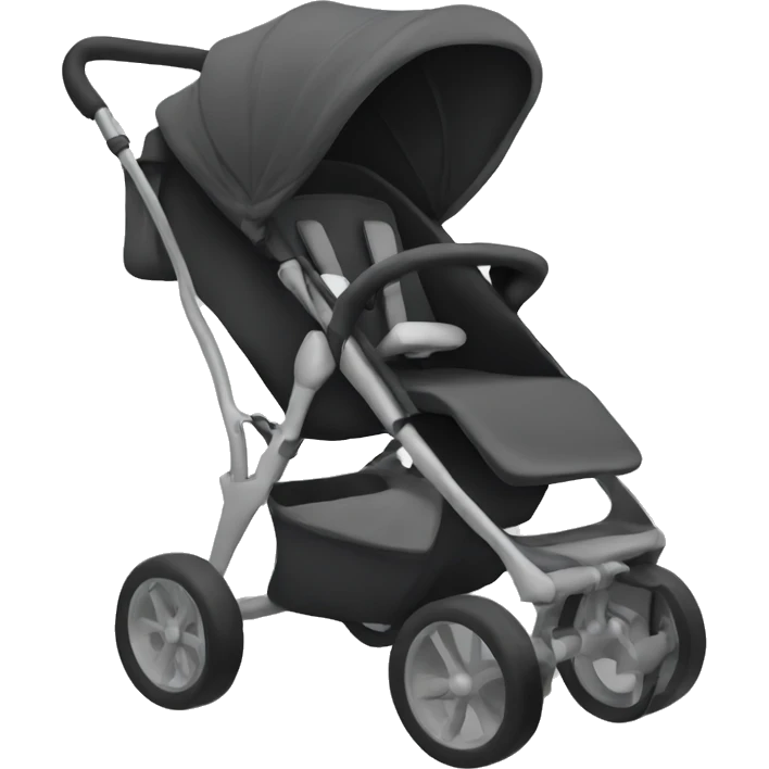 Black and dark grey Stroller emoji