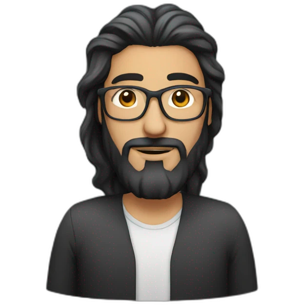 arab man with long hair beard and glasses emoji