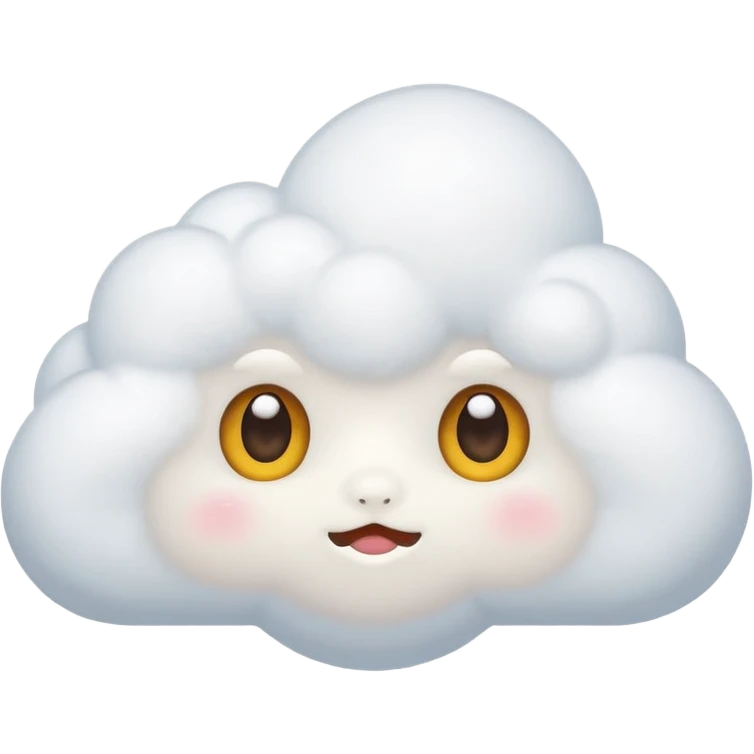 cute White Cloud, eyes,  emoji
