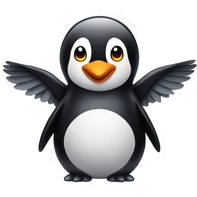 a penguin with a wings emoji