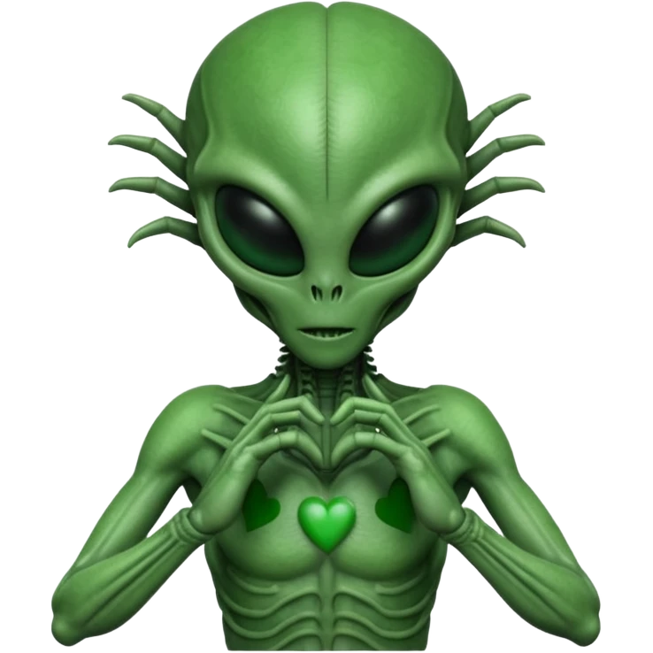 xenomorph from the movie Alien making heart sign with hands emoji