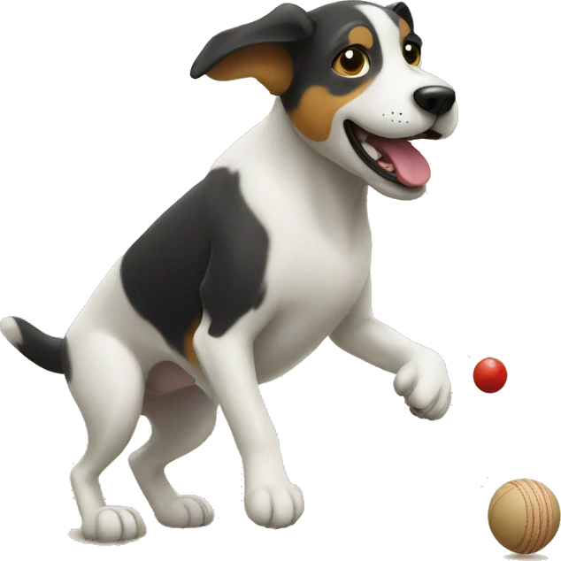 Dog Playing Cricket emoji
