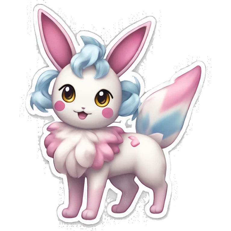 Kawaii Gorgeous Beautiful Shiny Sparkly Sylveon-Pokémon full body sticker emoji