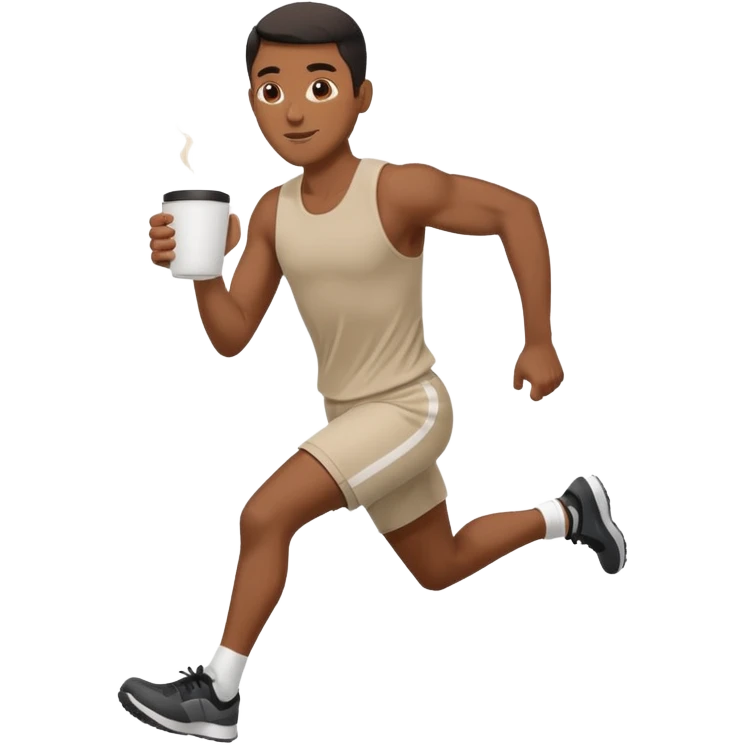 Morning Coffee Runner black man  emoji
