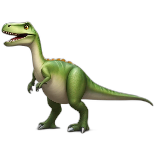 Dinosaure sur un pingouin emoji