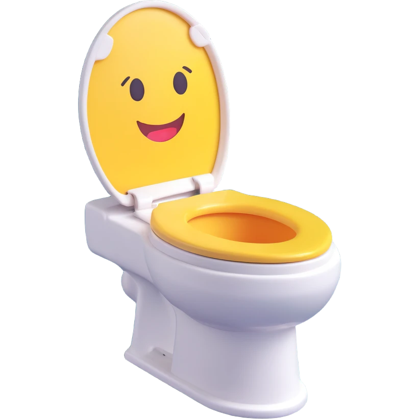 compact toilet minimal design 3D emoji style emoji