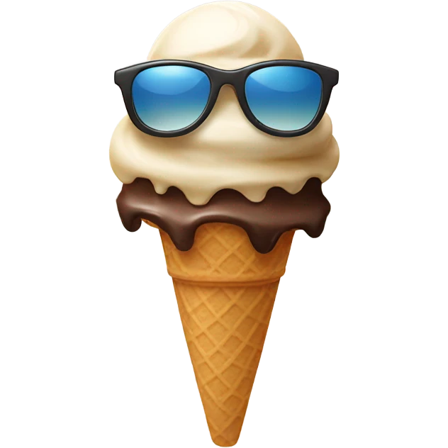 Ice cream with sunglasses  emoji