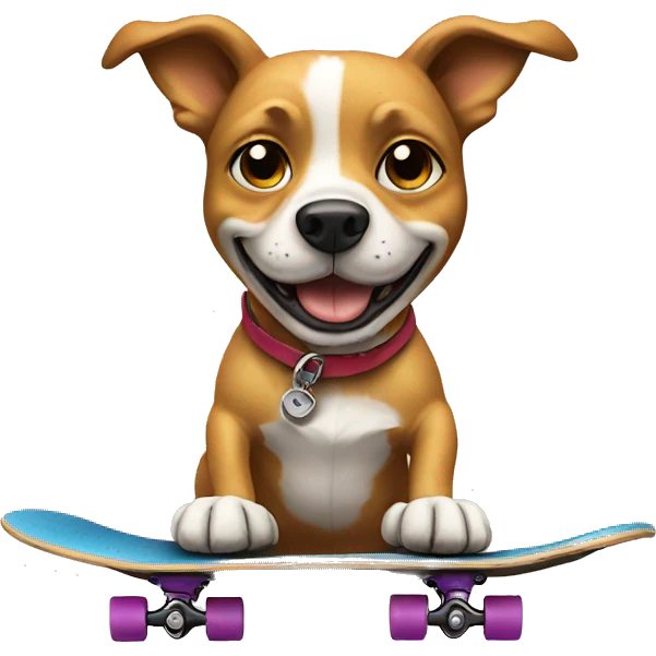 Dog riding skateboard emoji