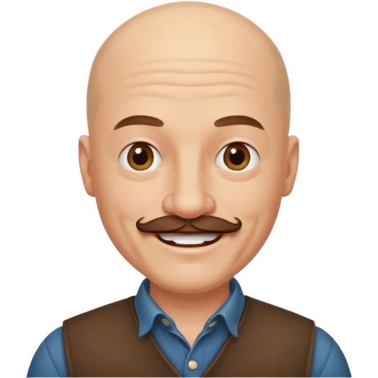 bald and mustached western man emoji