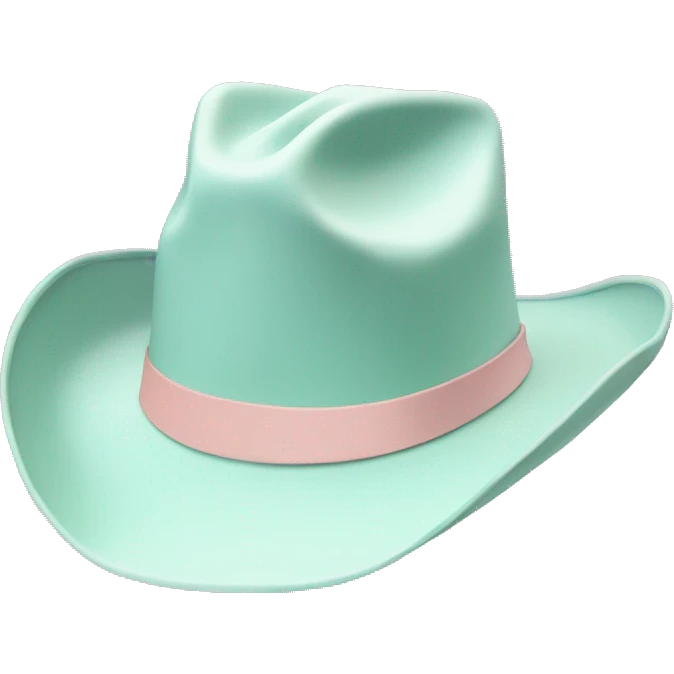 Pastel pink cowboy hat with sea foam coloured band emoji