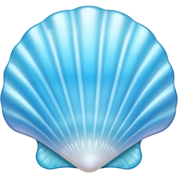 Light blue Mother-of-pearl shell emoji, pearl texture, soft gradient, smooth curves, glossy finish emoji