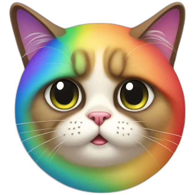 rainbow grumpycat emoji