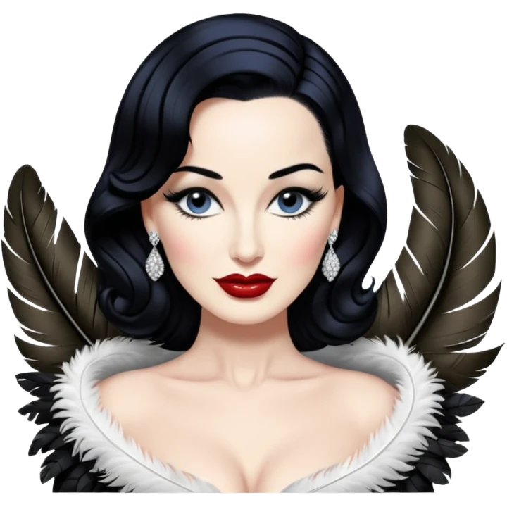 burlesque Dita Von Teese feathers emoji