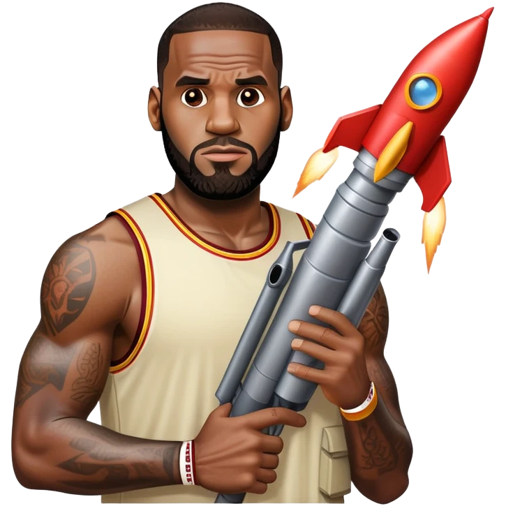 LeBron James with a rocket launcher  emoji