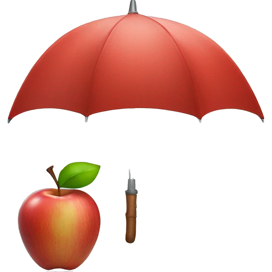 Apple with a umbrella  emoji