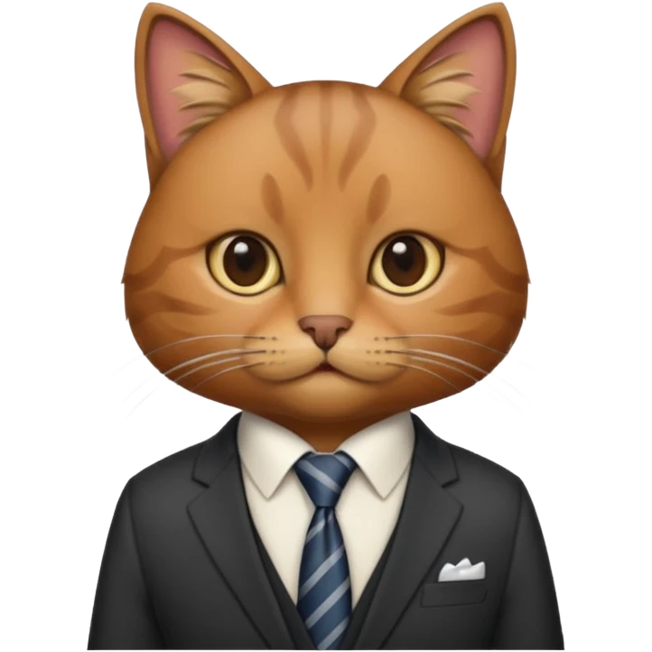 Neko with suit and tie brown cat emoji