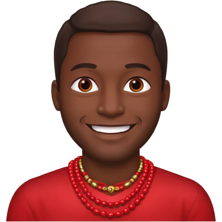 dark man with red necklaced emoji